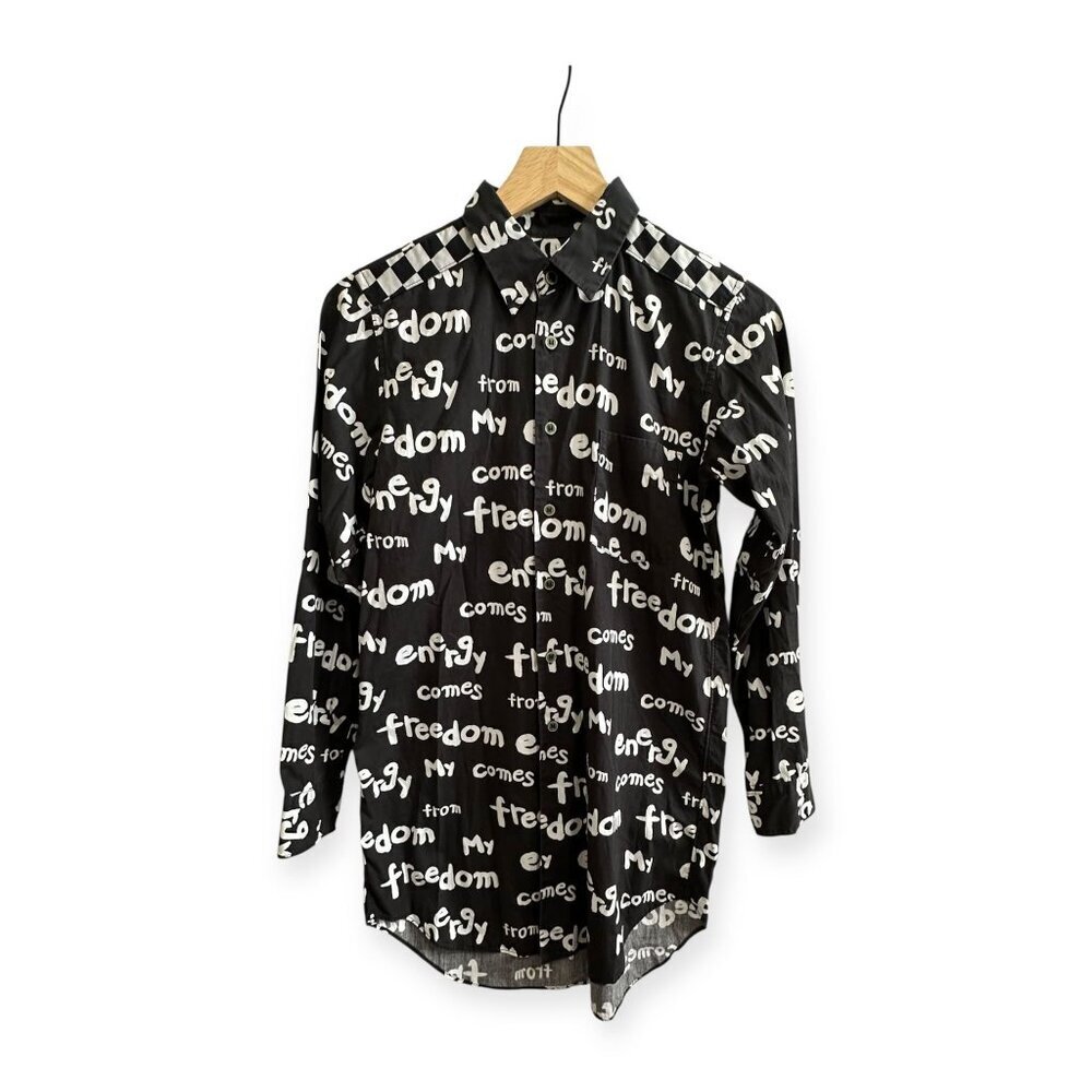 Comme des Garçons BLACK A/W2019 'My Energy Comes From Freedom' Shirt, Size XS